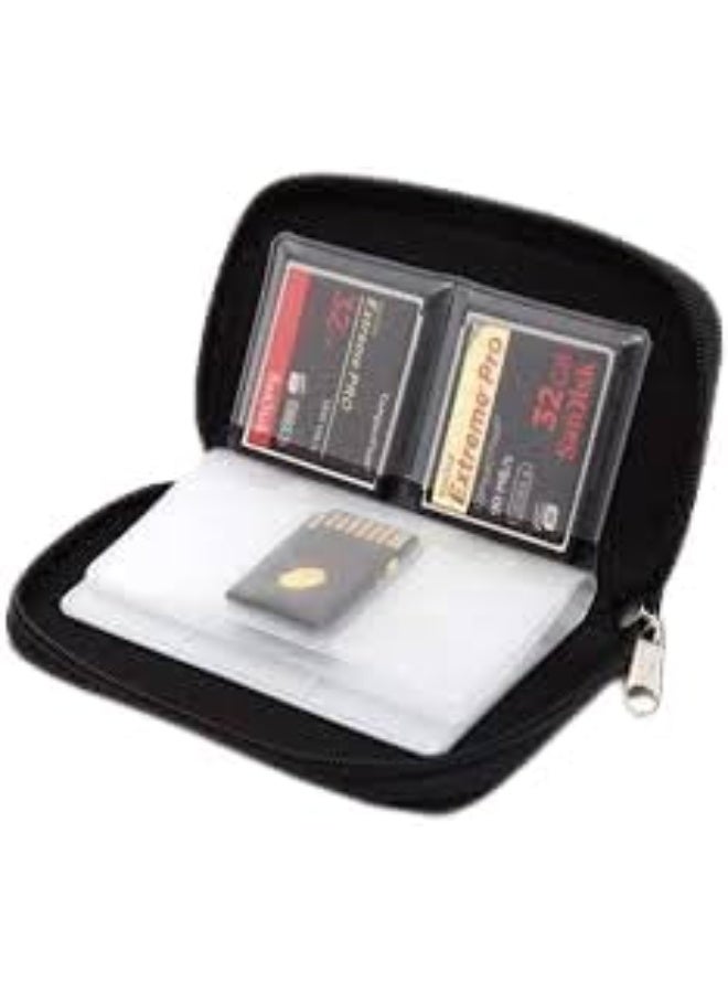 ماى سوق حافظة بطاقات ذاكرة احترافية بـ 22 فتحة - منظم كروت SD و Micro SD - أسود - Image 1